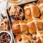 Chocolate chip easter hot cross buns