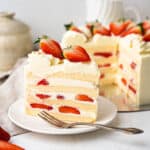 Japanese strawberry shortcake with whipped cream