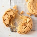 Peanut butter cookies filled with soft and chewy mochi