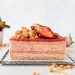 Strawberry Mousse Layer Cake with Sesame Crumble