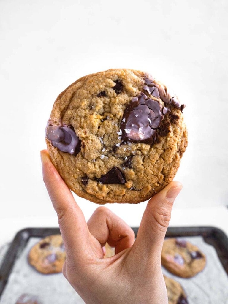 No-chill chocolate chunk cookies with japanese strawberry chocolate and pantry staples