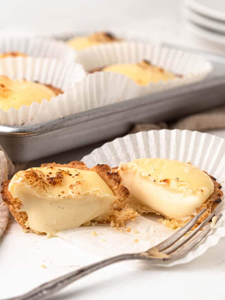 Japanese Baked Hokkaido cheese tarts with a molten centre 
