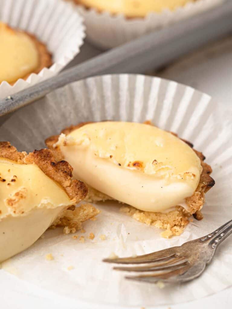 Japanese Baked Hokkaido cheese tarts with a molten centre 