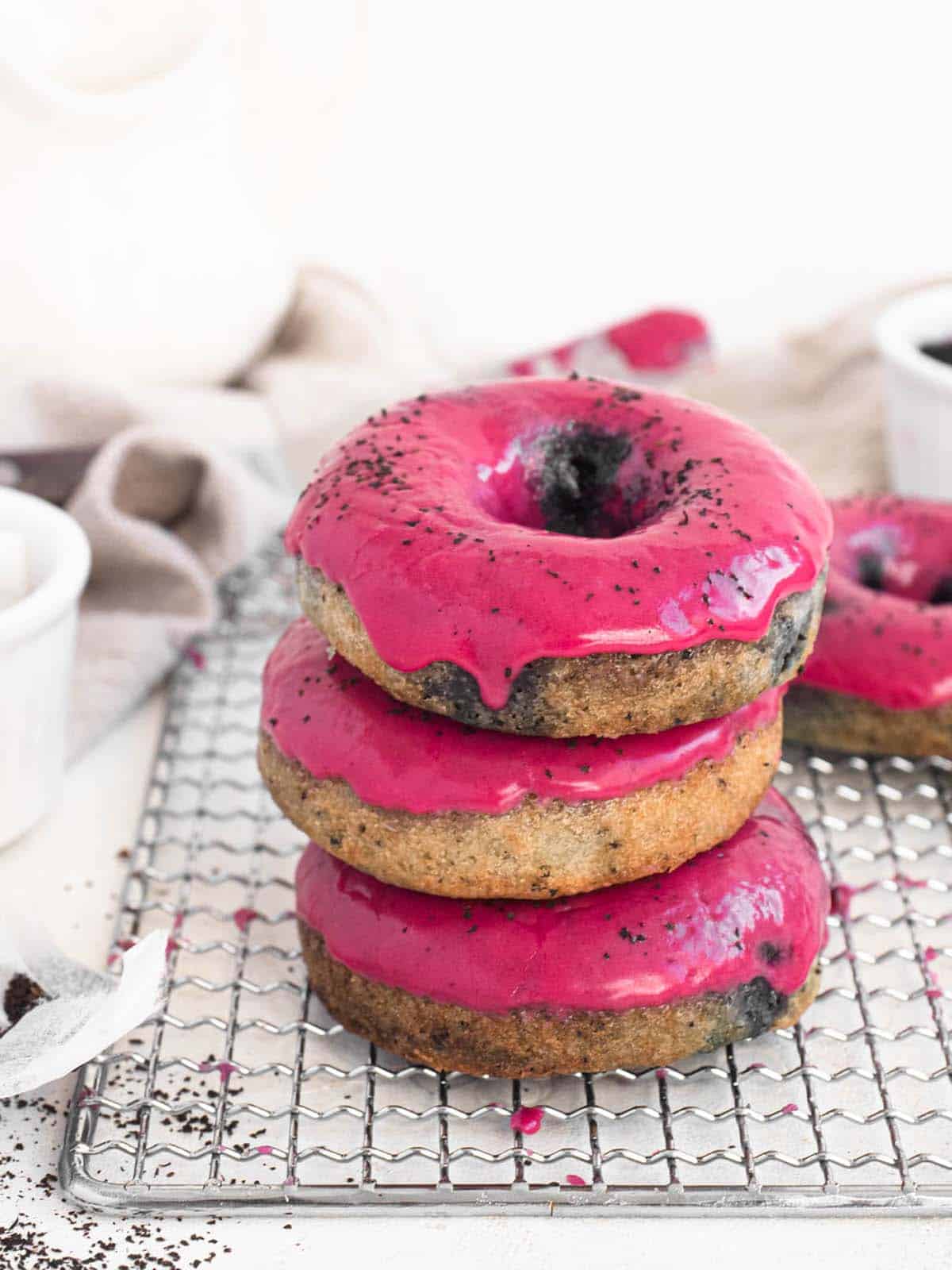 Baked Blueberry Glazed Donuts - Catherine Zhang