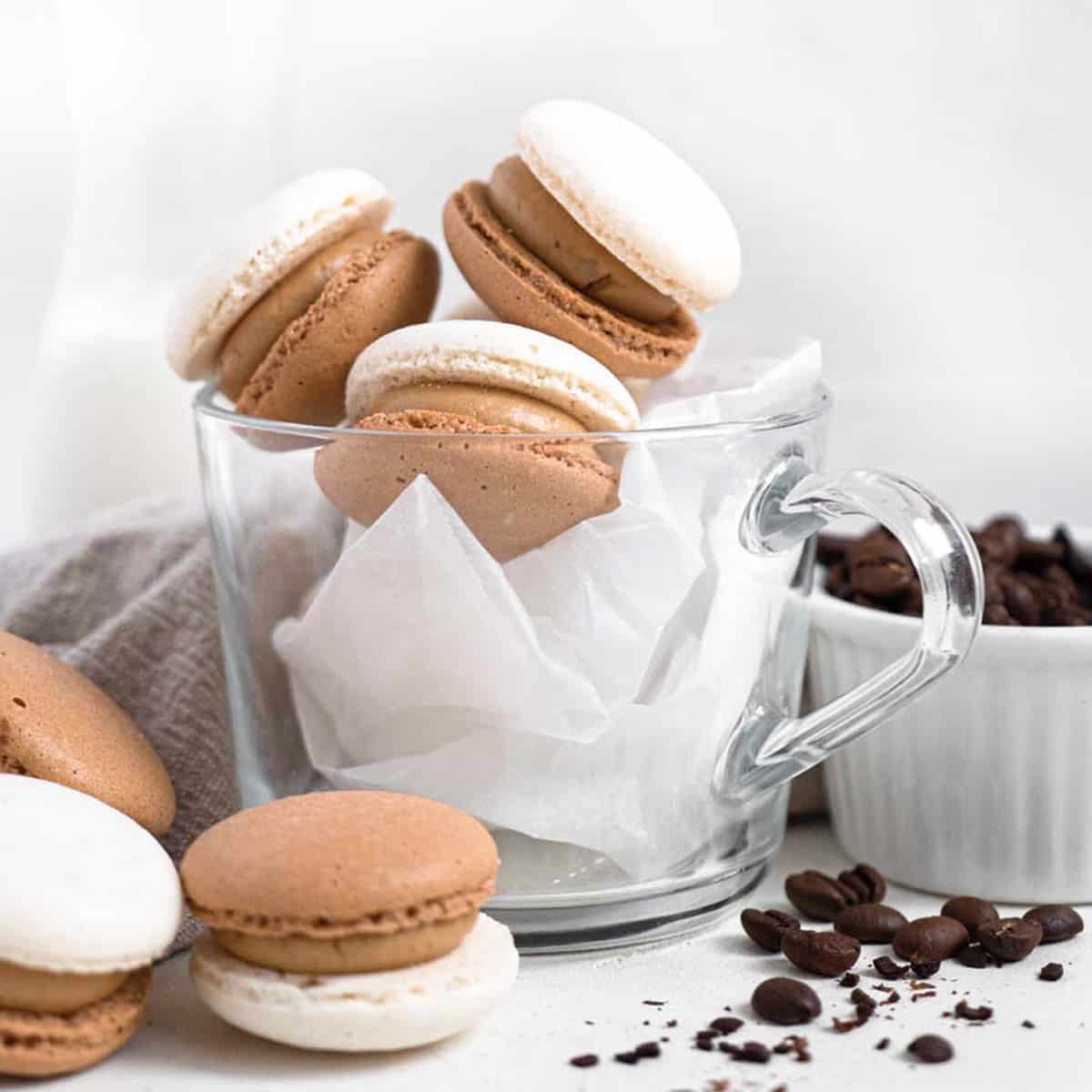 Vietnamese coffee macarons with coffee flavoured condensed milk buttercream