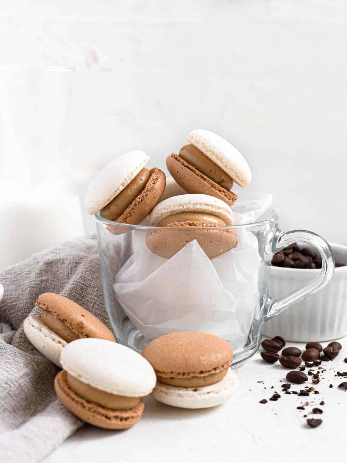 Vietnamese coffee macarons with coffee flavoured condensed milk buttercream