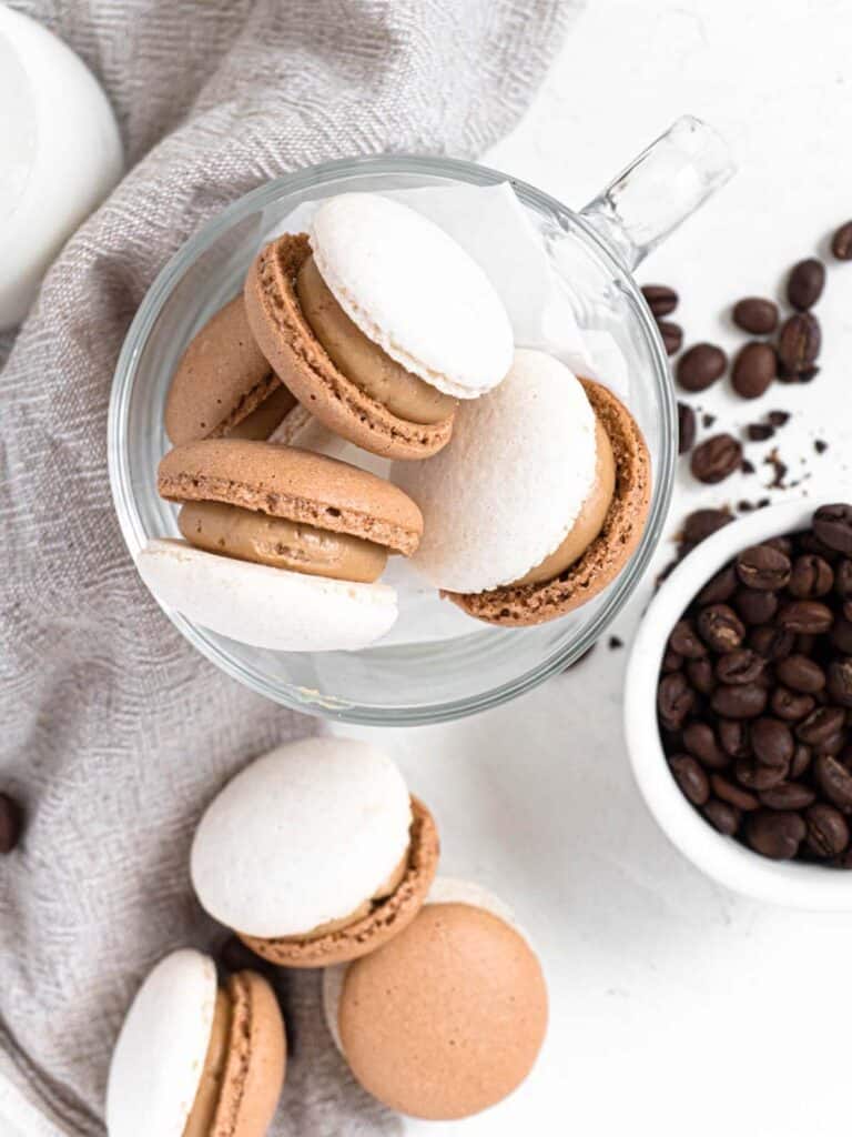 Vietnamese coffee macarons with coffee flavoured condensed milk buttercream 
