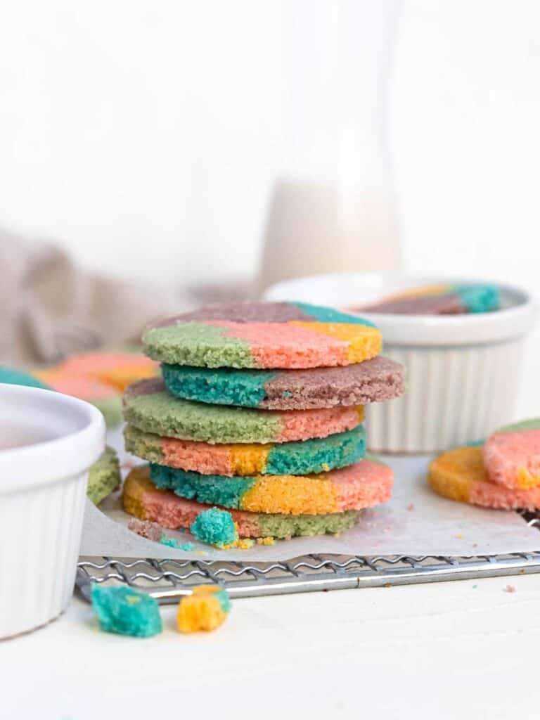 Easy, short and buttery rainbow slice and bake cookies