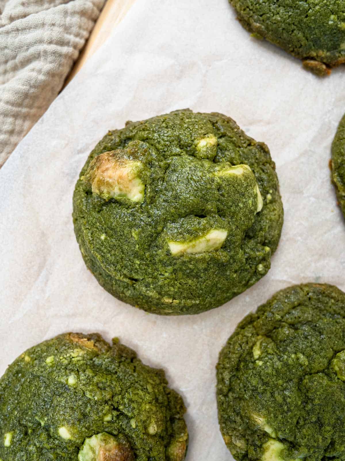 green tea white chocolate chip cookies