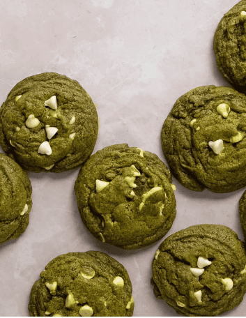 green tea white chocolate chip cookies