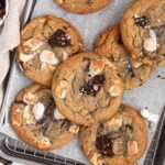 Smores marshmallow and chocolate chunk cookies