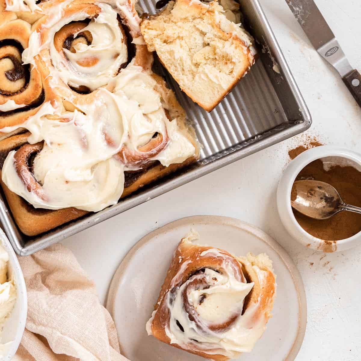 Sheet Pan Cherry-Lemon Cinnamon Roll Bake