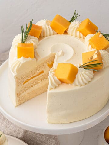 Asian bakery style Fresh mango and vanilla whipped cream cotton soft sponge cake