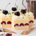 Fresh cherry sponge cake with vanilla whipped cream