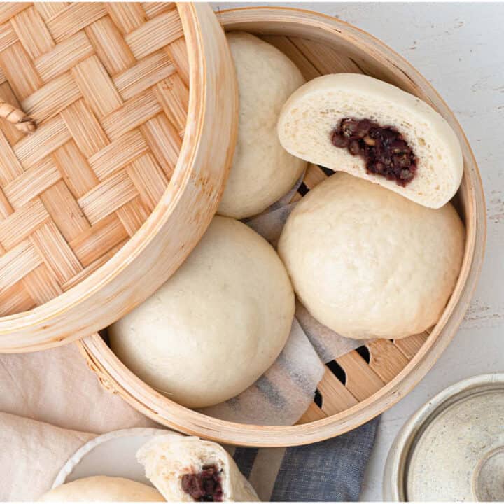 Steamed Red Bean Buns (Dou Sha Bao) Catherine Zhang