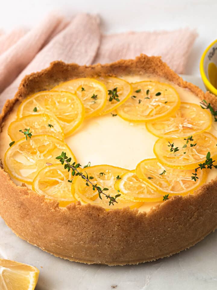 Italian baked lemon ricotta cheesecake