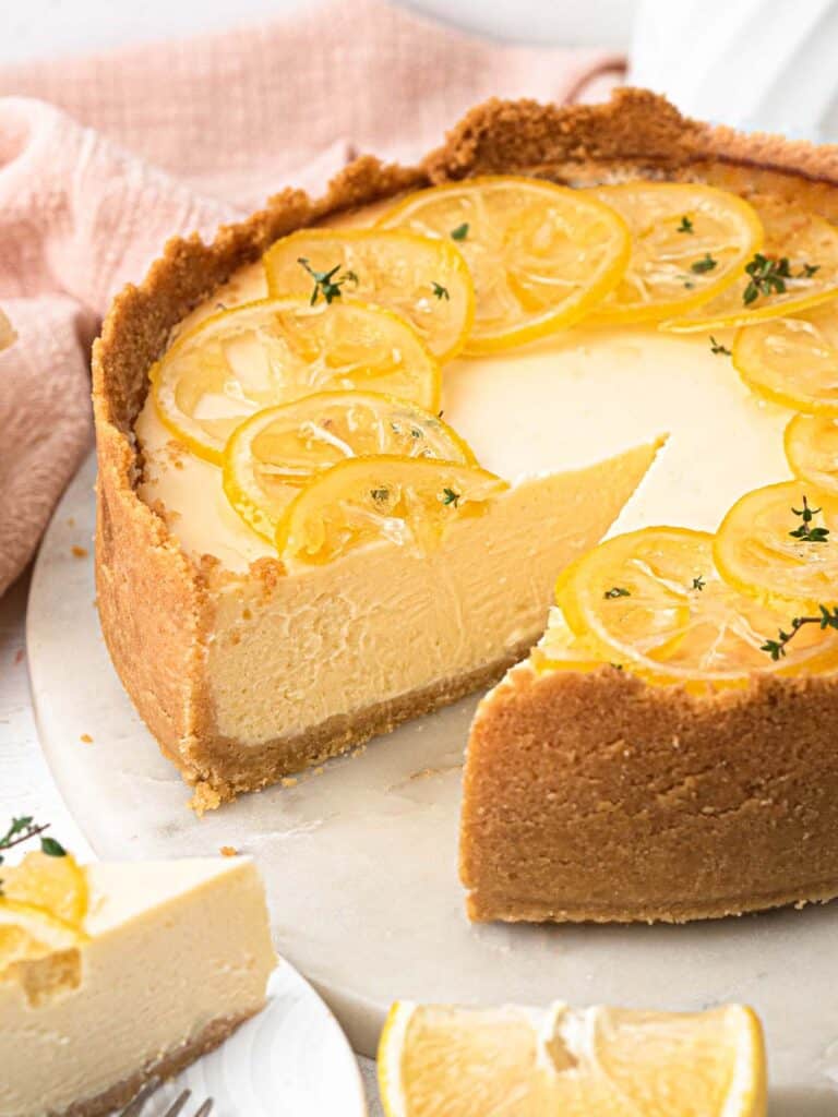 Italian baked lemon ricotta cheesecake