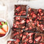 Fresh strawberry chocolate brownies