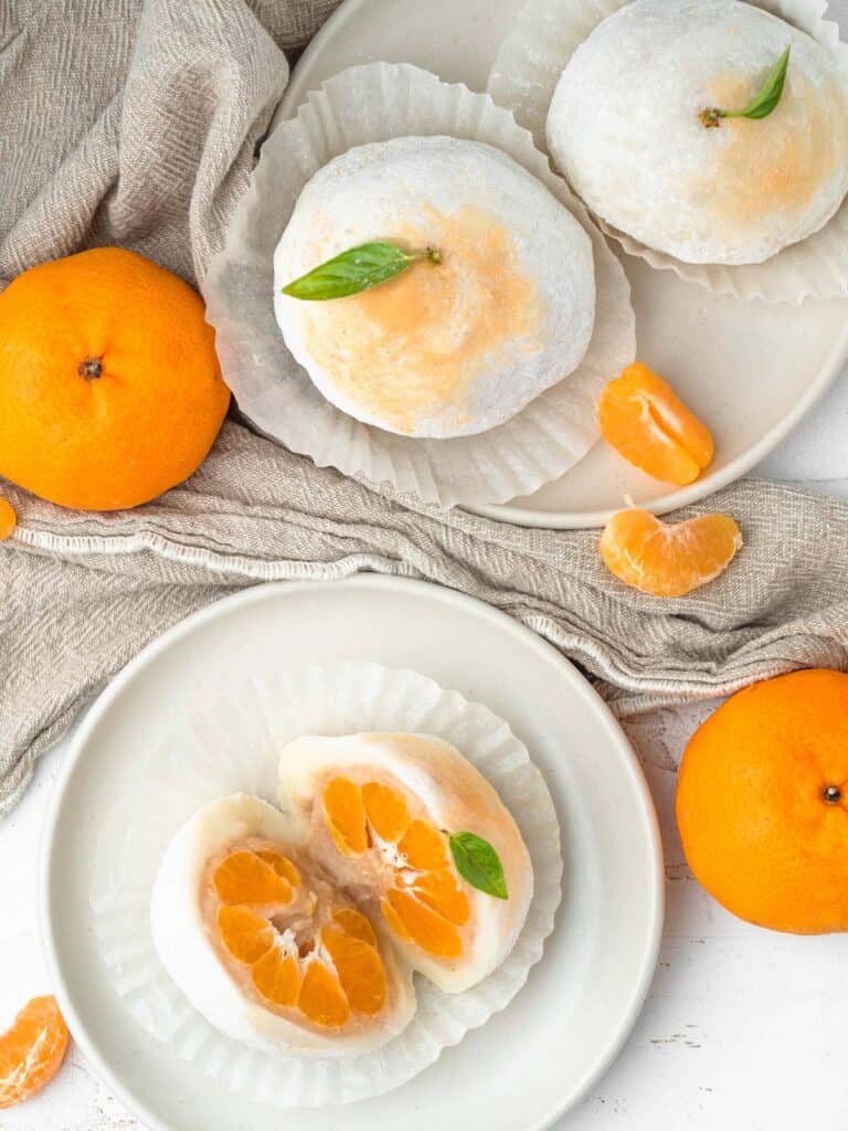 Mandarin white bean daifuku mochi