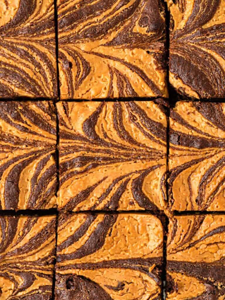 Chocolate peanut butter swirl fudgey brownies