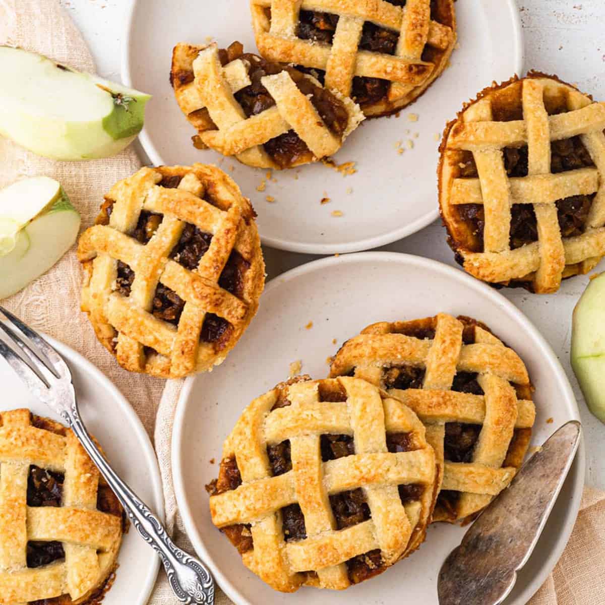 Caramel apple pie cookies with a pie crust