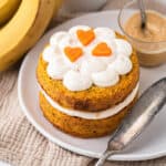 Carrot, banana and peanut butter dog friendly cake