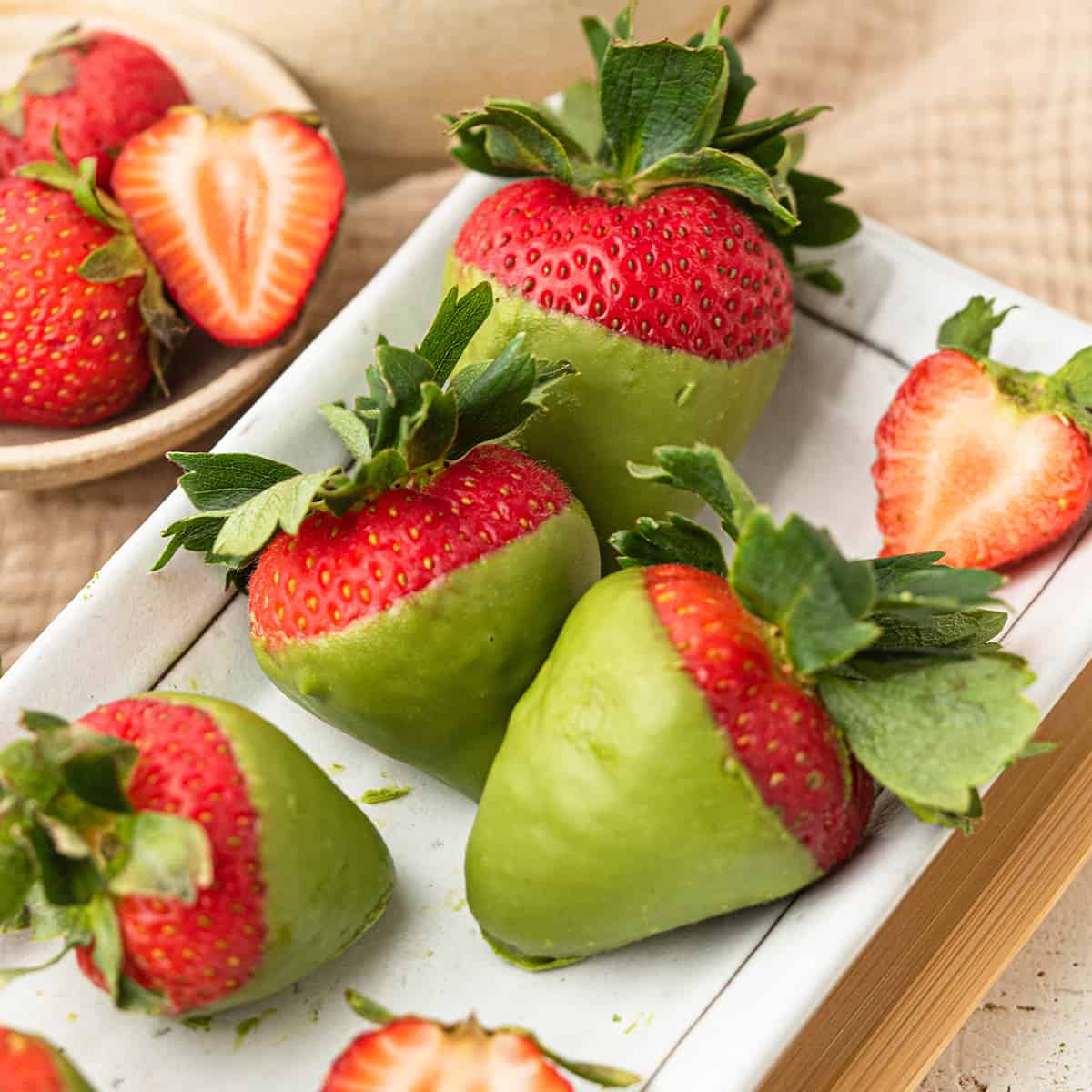 Matcha-Covered Strawberries - Teak & Thyme