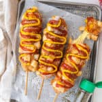 Korean potato hotdogs filled with cheese and sausage