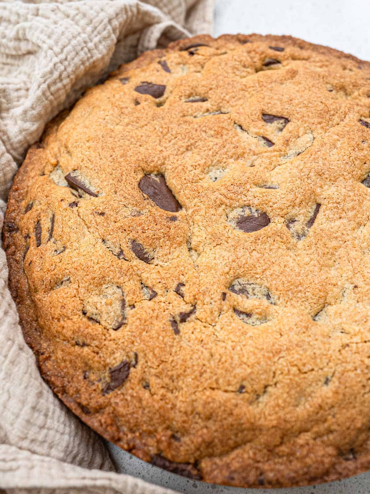 giant chocolate chunk pizza cookie