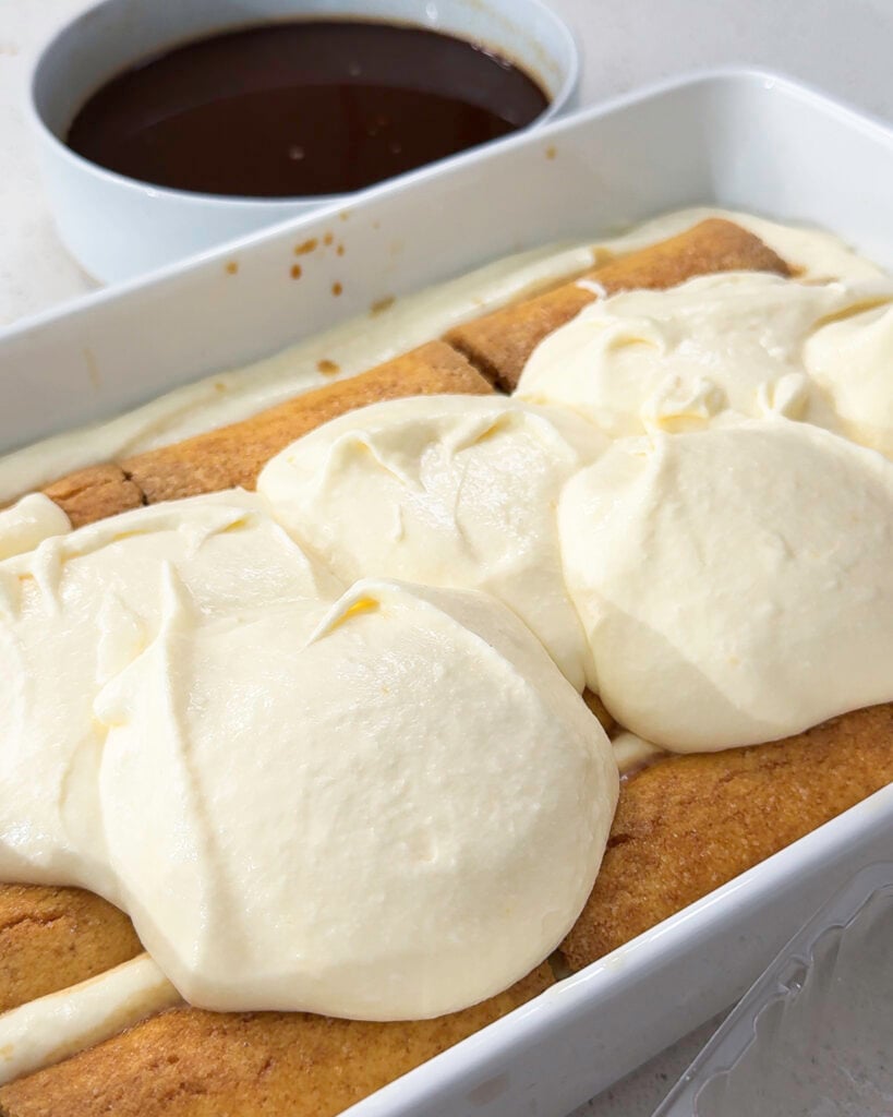 Adding remaining mascarpone cream - Catherine Zhang Adding remaining mascarpone cream