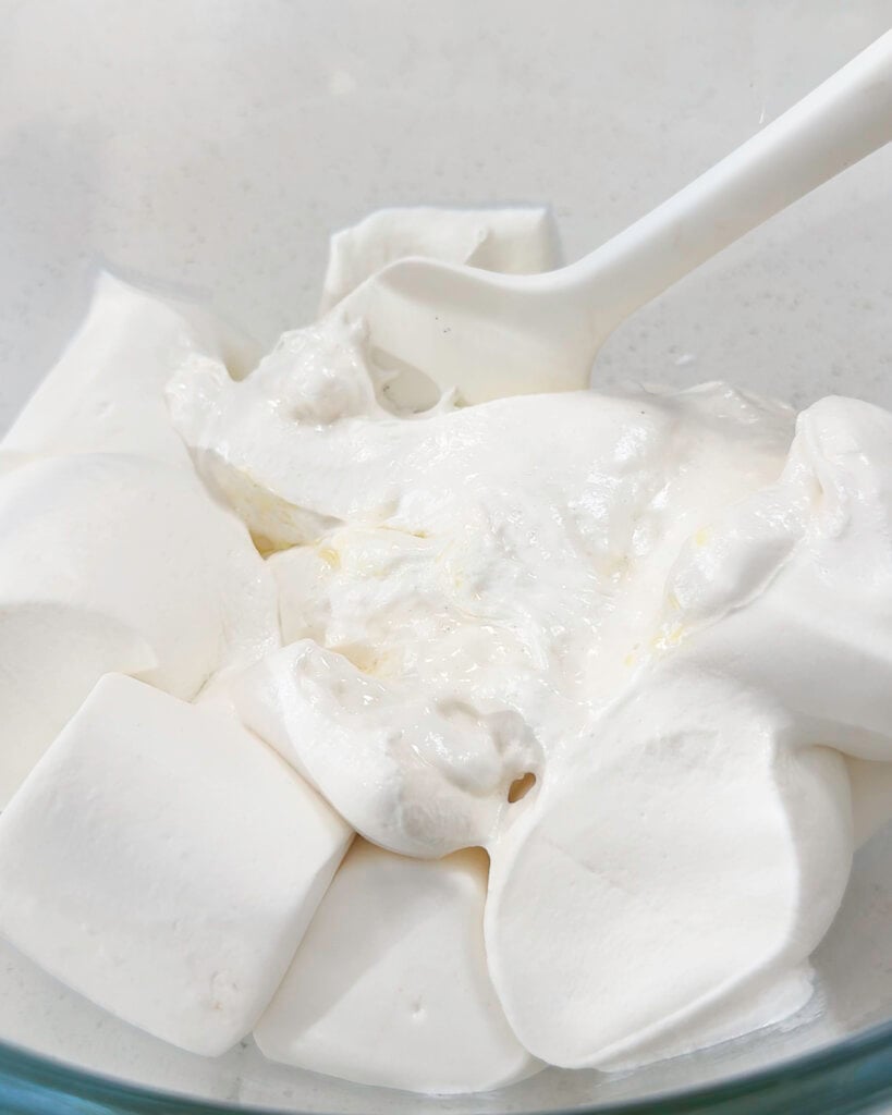 Soft pistachio cream spread in a bowl before mixing - Catherine Zhang Soft pistachio cream spread in a bowl before mixing