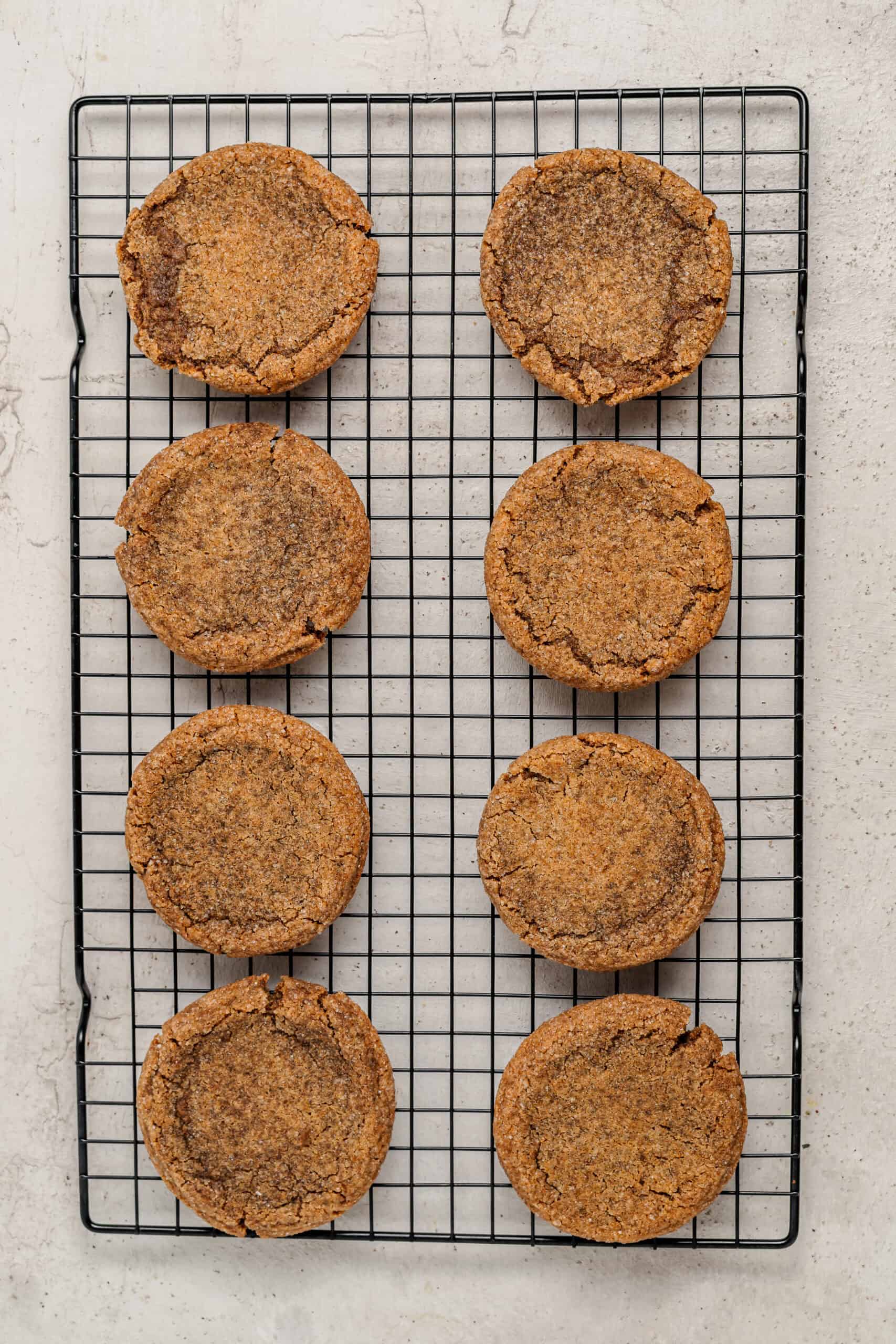 Gingerbread latte cookies cooling on a wire rack - Catherine Zhang Gingerbread latte cookies cooling on a wire rack