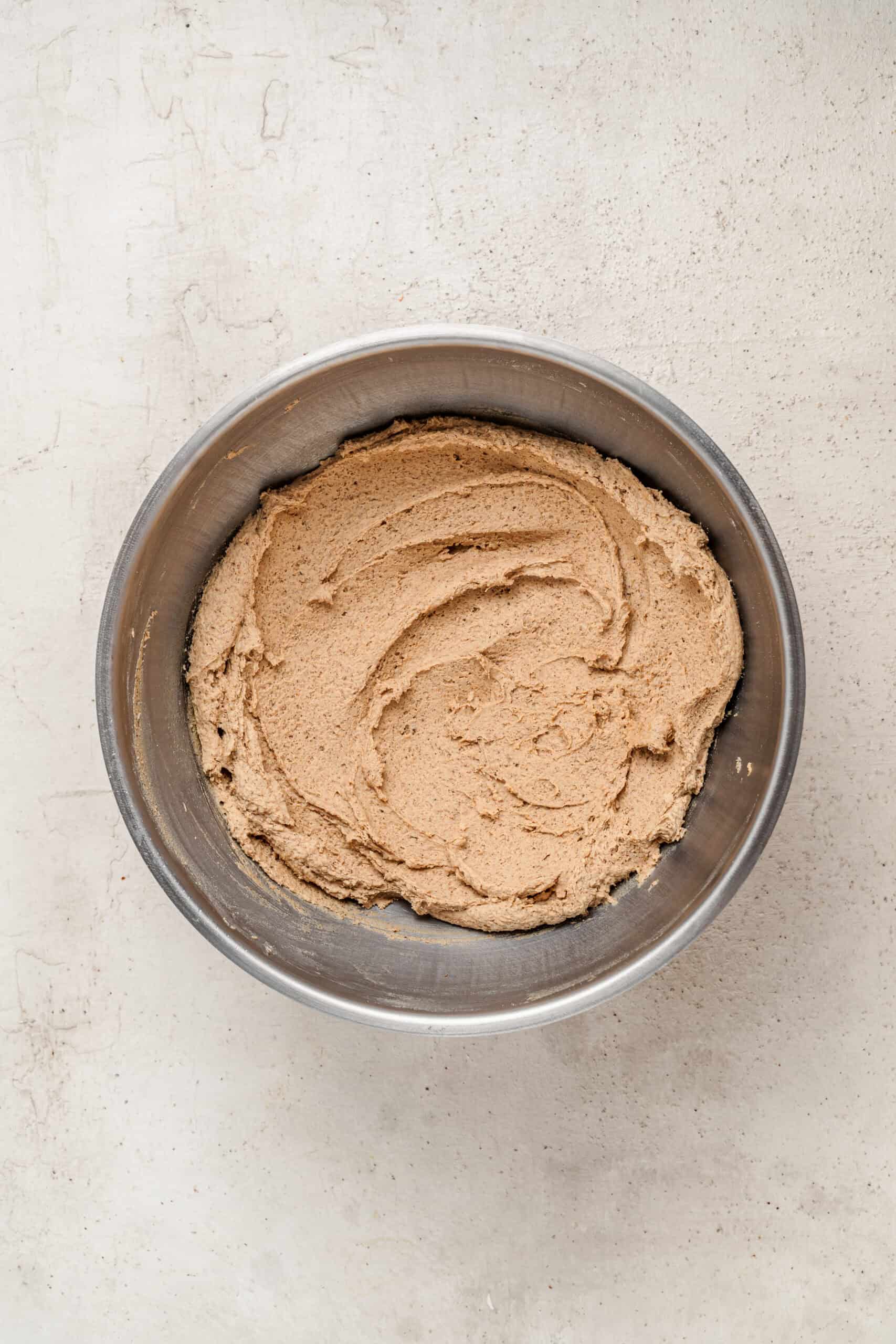 Creaming butter and brown sugar for the cookie dough - Catherine Zhang Creaming butter and brown sugar for the cookie dough