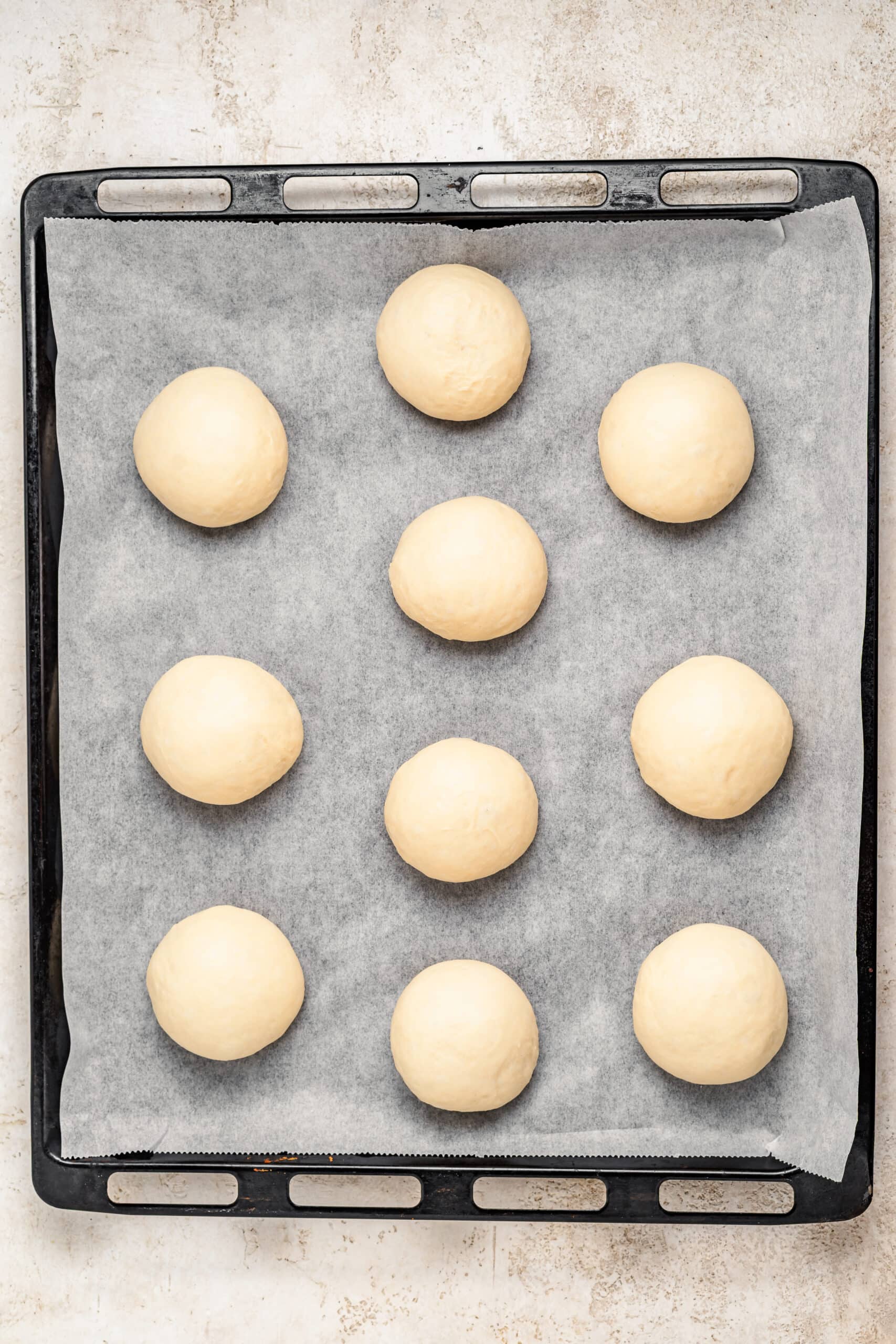 Divided milk bread dough balls ready to coat for soboro bread - Catherine Zhang Divided milk bread dough balls for soboro bread