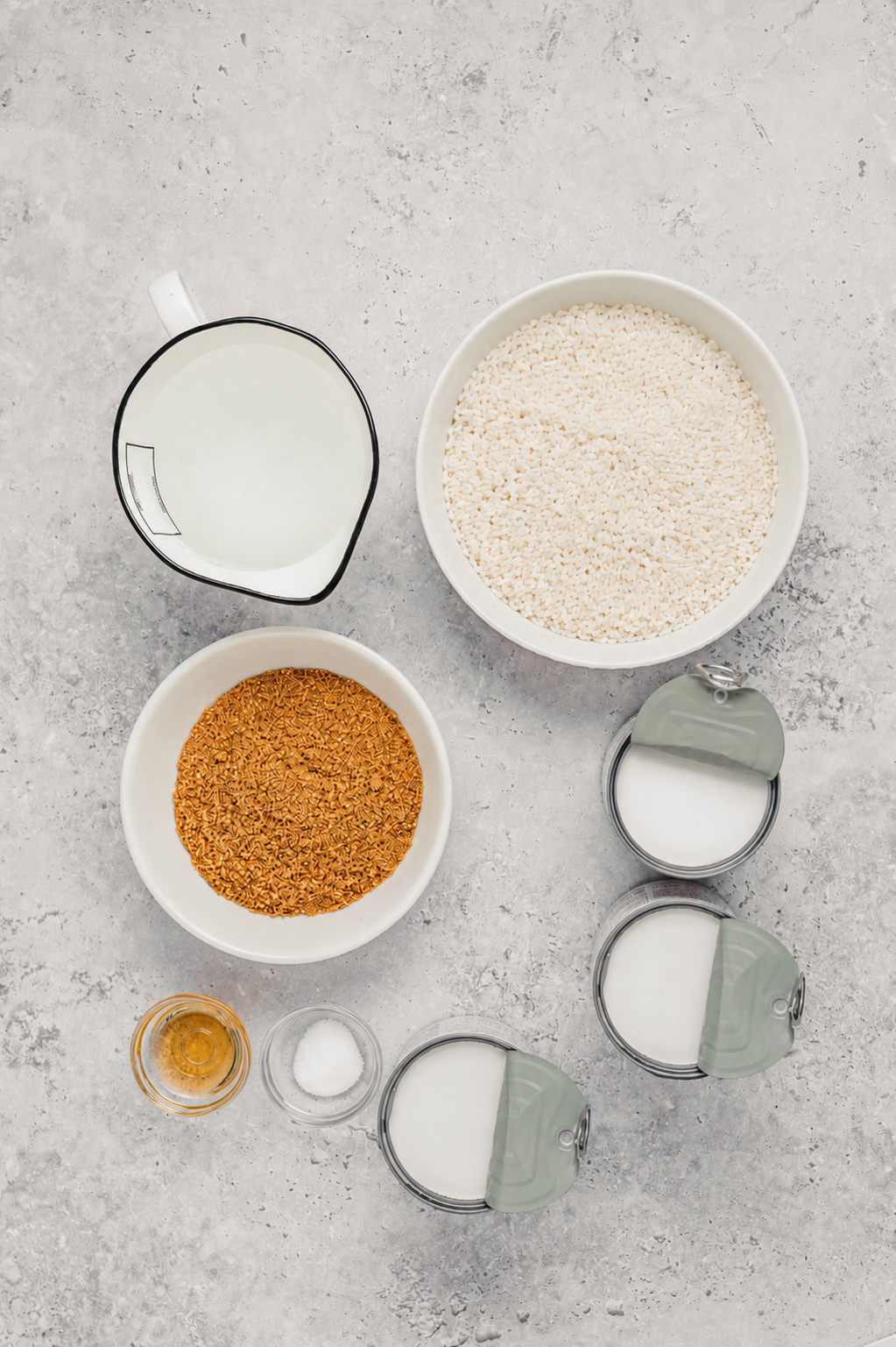 Biko ingredients: glutinous rice, coconut milk, dark brown sugar, vanilla and salt - Catherine Zhang Biko ingredients: glutinous rice, coconut milk, dark brown sugar, vanilla and salt