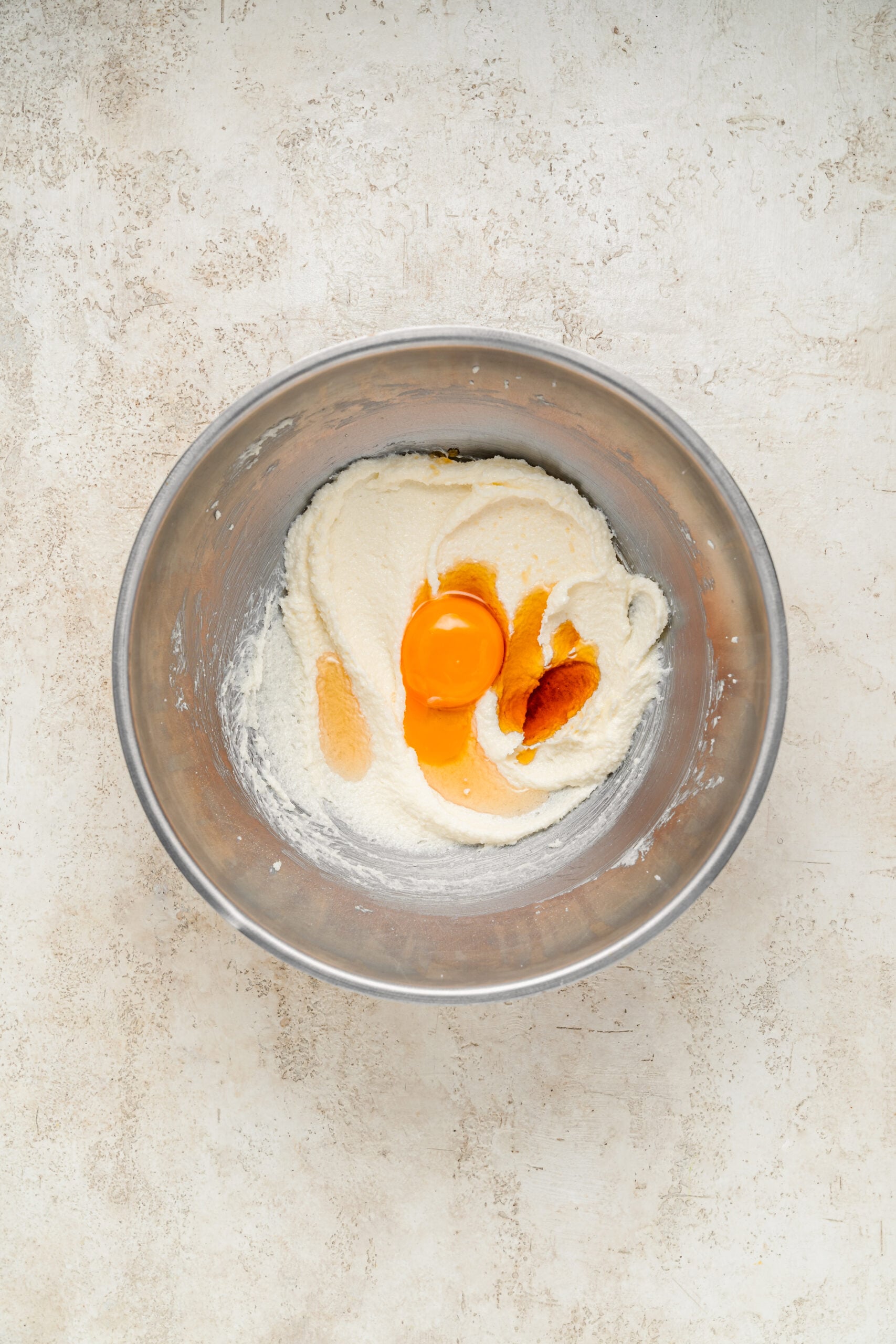 Chinese Almond Cookies - Catherine Zhang Egg yolk and almond extract added to creamed butter and sugar