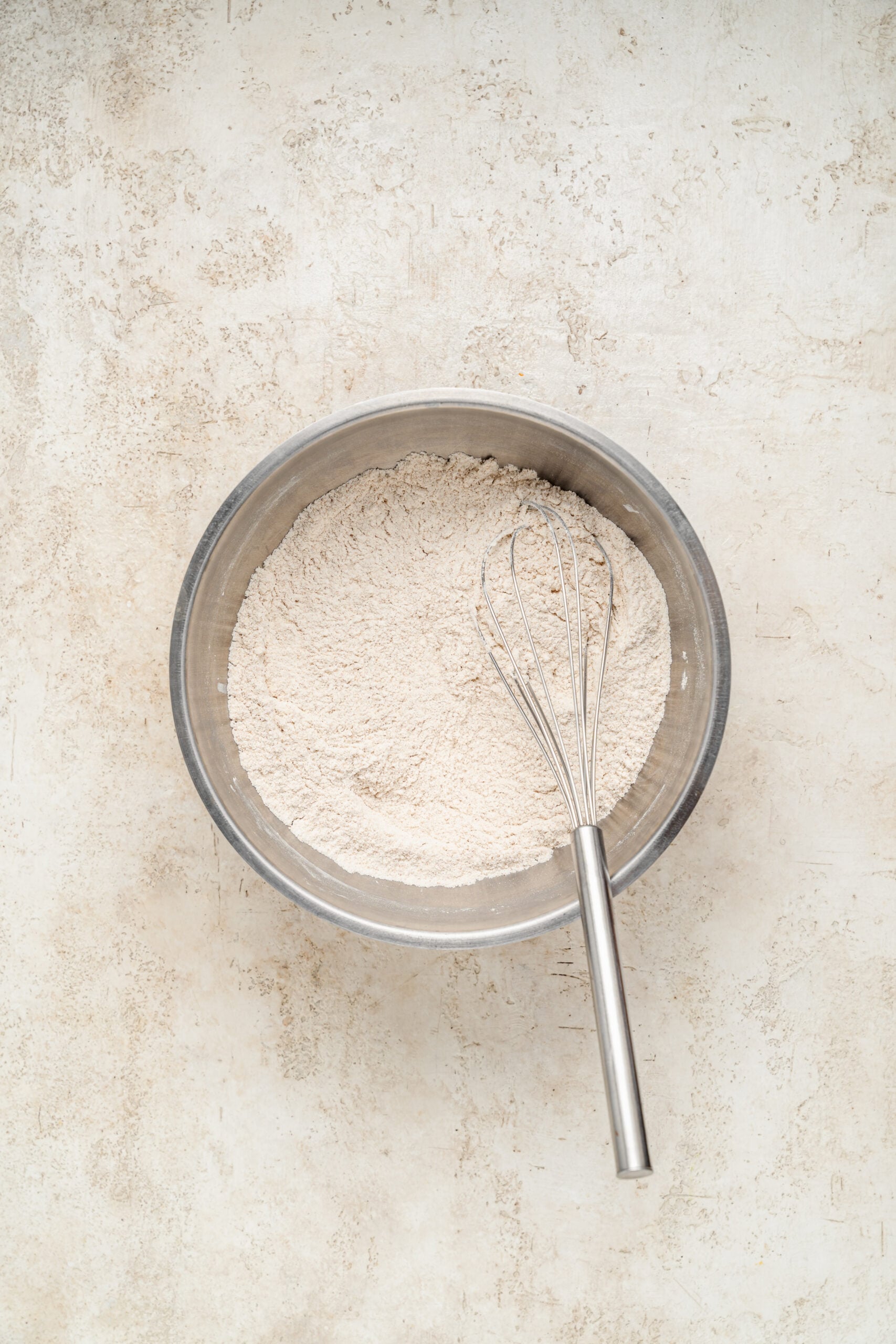 Chinese Almond Cookies - Catherine Zhang Dry ingredients whisked together for Chinese almond cookies